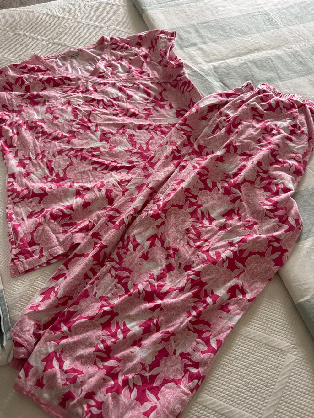 Garnet hill Women’s Pink 2 piece pajama set Lightweight Casual cotton medium